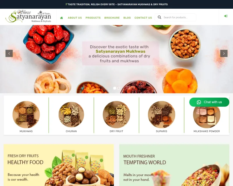 Satyanarayan Mukhwas ecommerce website project